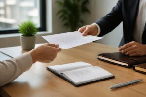 modèle de lettre pour une remise en main propre avec accusé de réception signé, garantissant la preuve de réception de vos documents importants.
