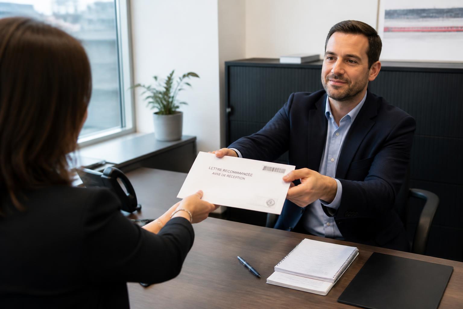 modèle prêt à l'emploi de lettre de remise en main propre avec accusé de réception, facile à personnaliser pour sécuriser vos échanges officiels.